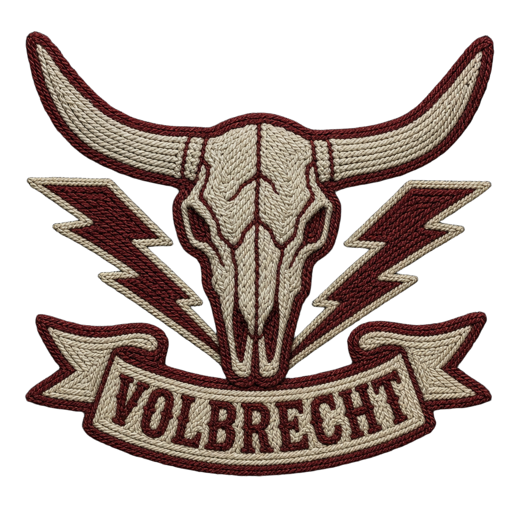 Longhorn & Lightning embroidered patch
